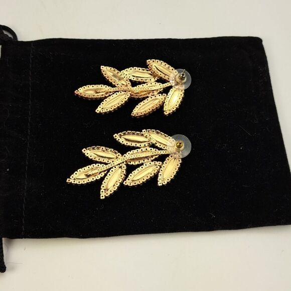EyeCandy Los Angeles Chandelier Pierce Earrings Gold-tone Marquis Rhinestone NWT - Picture 5 of 7